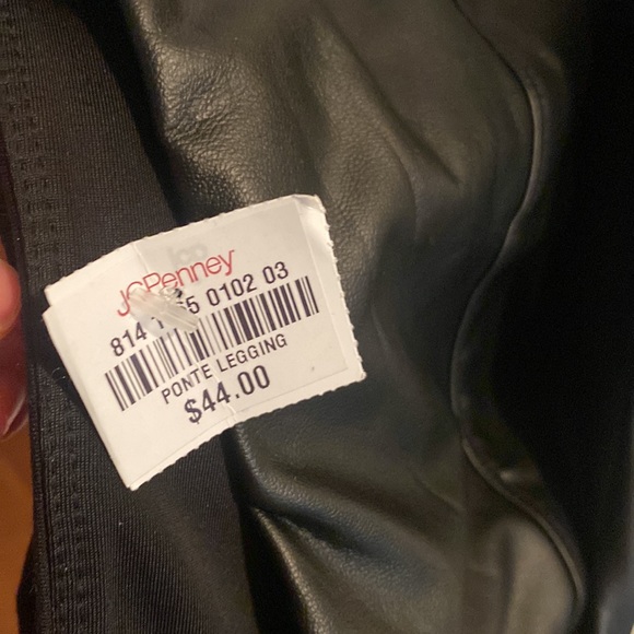 Large JC penny never worn pleather tights. Tags on. - Picture 2 of 3